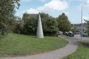 THIS CONE SHAPED OPJECT CAN BE SEEN AT HENNESSEY'S ROAD IN WATERFORD [I COULD NOT ESTABLISH IF IT IS A SCULPTURE]-255539-1