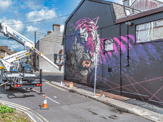 Electric Fury Mural By Sonny The artwork carries a poignant message: it highlights the precarious state of tigers in the wild, whose numbers are...