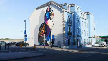 CAT BY DAN LEO AT 2 PARK ROAD IN WATERFORD [CREATED 2020 PHOTOGRAPHED AUGUST 2021]-255165-1
