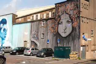 THE WATERFORD BOOK CENTRE REAR WALL LAYER TWO MURAL BY ADOR AND SHUK [PHOTOGRAPHED IN 2017]-255650-1
