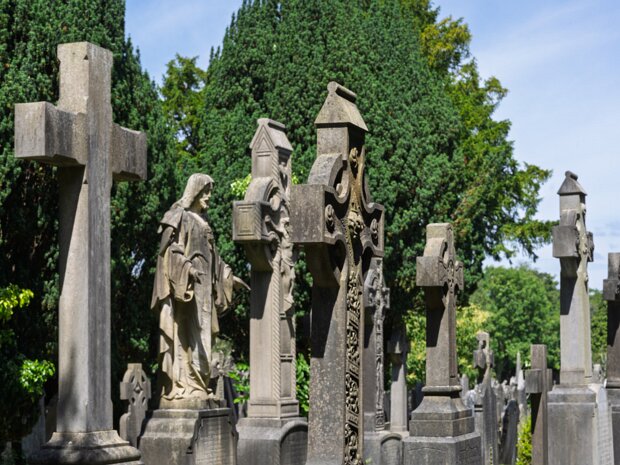 CELTIC CROSSES DOMINATE THE CEMETERY Glasnevin Cemetery is renowned for its striking number of large Celtic Crosses, which powerfully embody a fusion of...