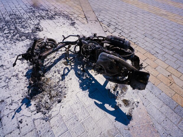 MOTORBIKE DESTROYED BY FIRE On 9th July 2025, I observed a completely destroyed, burnt-out motorbike on the TU Grangegorman campus, a mere two or...
