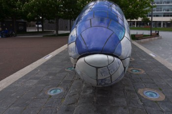 BIGFISH OR THE SALMON OF KNOWLEDGE AT THE LAGAN WEIR IN BELFAST 