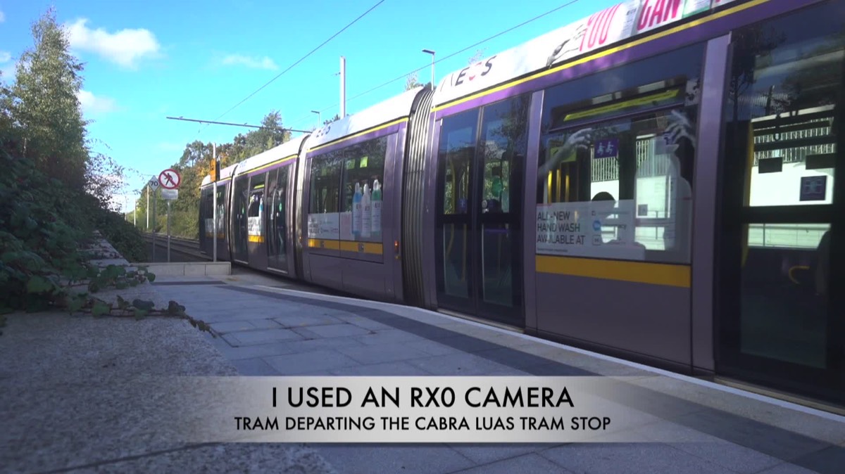 TRAM DEPARTING CABRA LUAS STOP