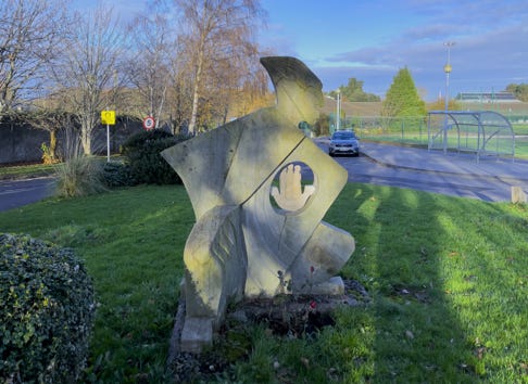 STATUE OF SAINT KILLIAN [NEAR THE EUROCAMPUS BUS STOP 864 ON ROEBUCK ROAD]  001