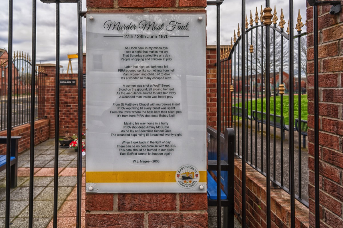 JAMES McCURRIE ROBERT NEILL MEMORIAL GARDEN - NEWTOWNARDS ROAD BELFAST  002