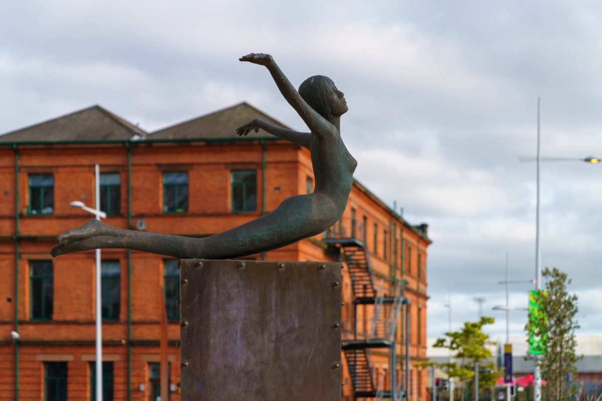 THIS SCULPTURE IS BY ROWAN GILLESPIE  - TITANICA  A DIVING FEMALE FIGURE  003