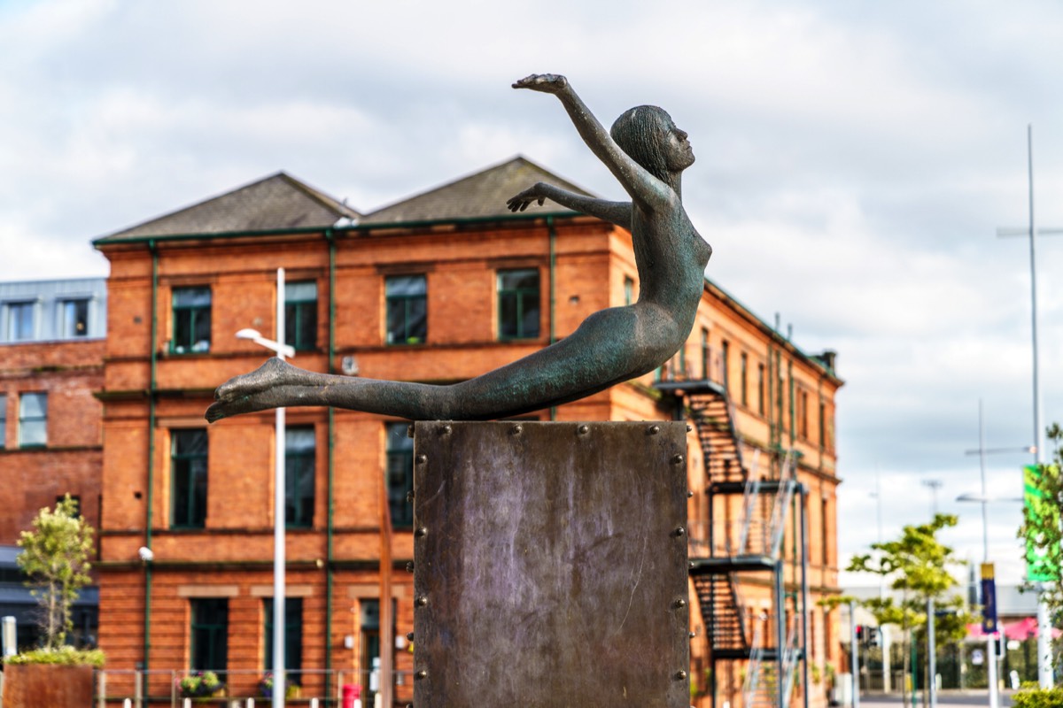 THIS SCULPTURE IS BY ROWAN GILLESPIE  - TITANICA  A DIVING FEMALE FIGURE  004