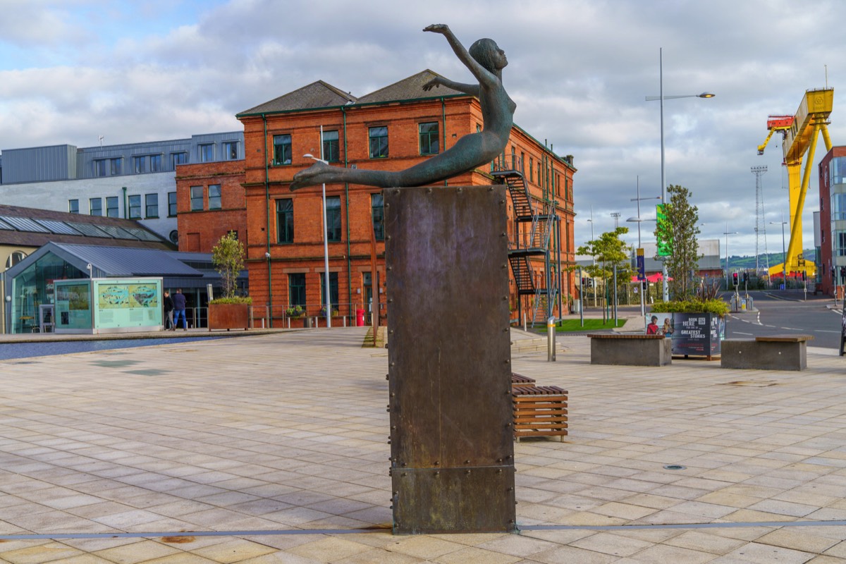 THIS SCULPTURE IS BY ROWAN GILLESPIE  - TITANICA  A DIVING FEMALE FIGURE  005