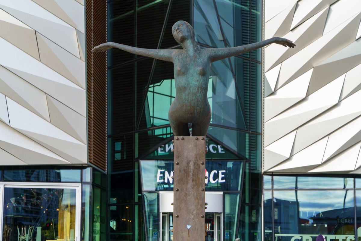 THIS SCULPTURE IS BY ROWAN GILLESPIE  - TITANICA  A DIVING FEMALE FIGURE  006