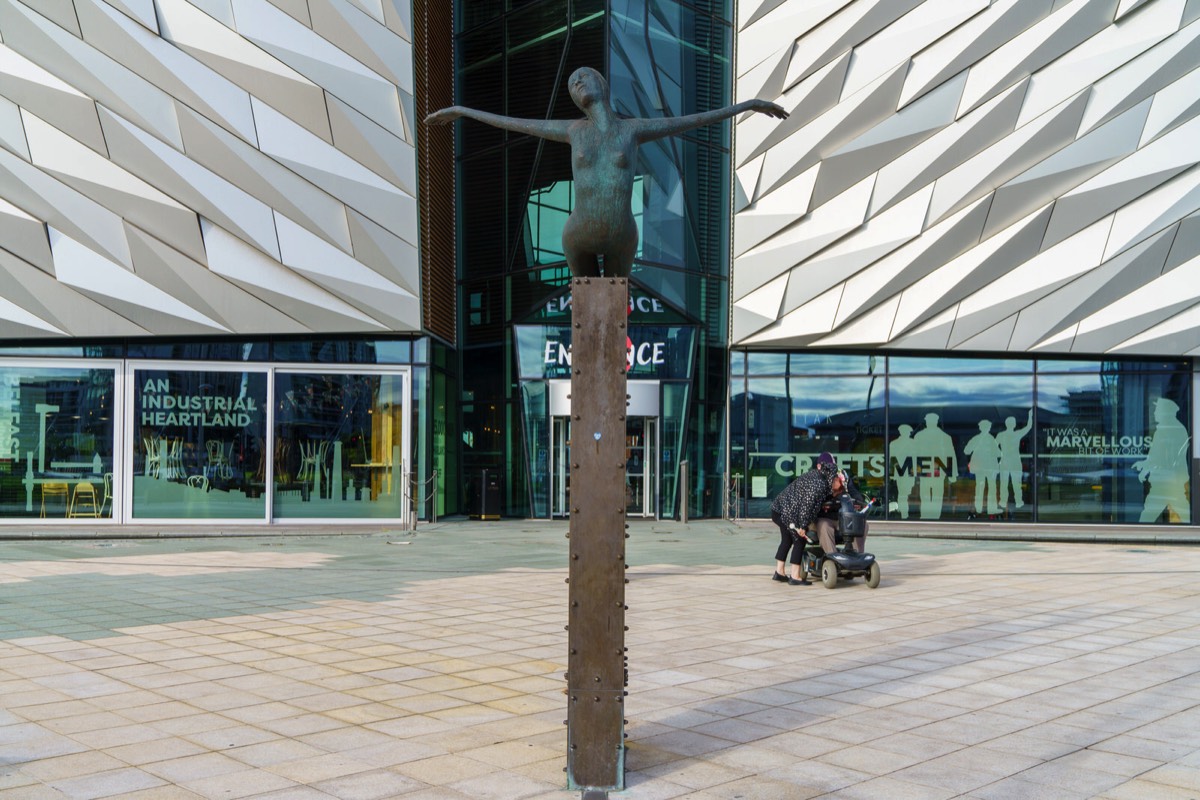 THIS SCULPTURE IS BY ROWAN GILLESPIE  - TITANICA  A DIVING FEMALE FIGURE  007