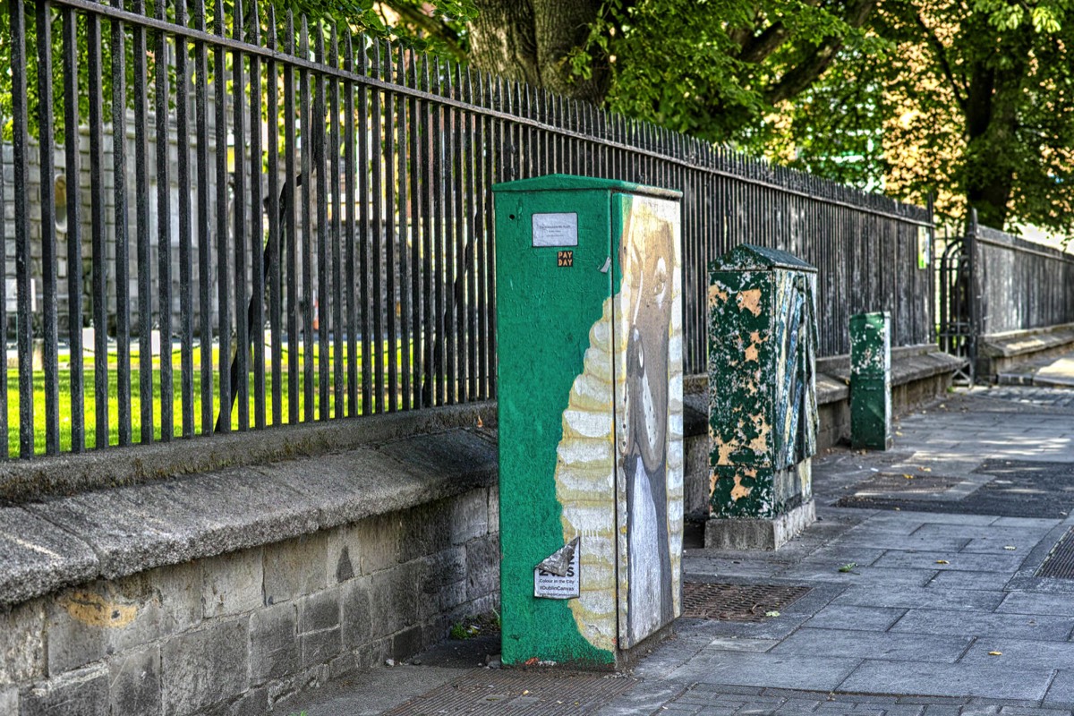 PAINT-A-BOX STREET ART AT THE LAW SOCIETY - DID SOMEONE SET FIRE TO THESE CABINETS  001