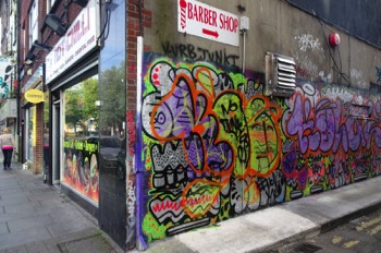  STREET ART AT LIBERTY LANE - ONE OF THE LAST REMAINING GRAFFITI LANES 