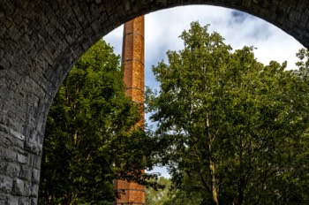  THE NINE ARCHES VIADUCT AND THE OLD LAUNDRY CHIMNEY 