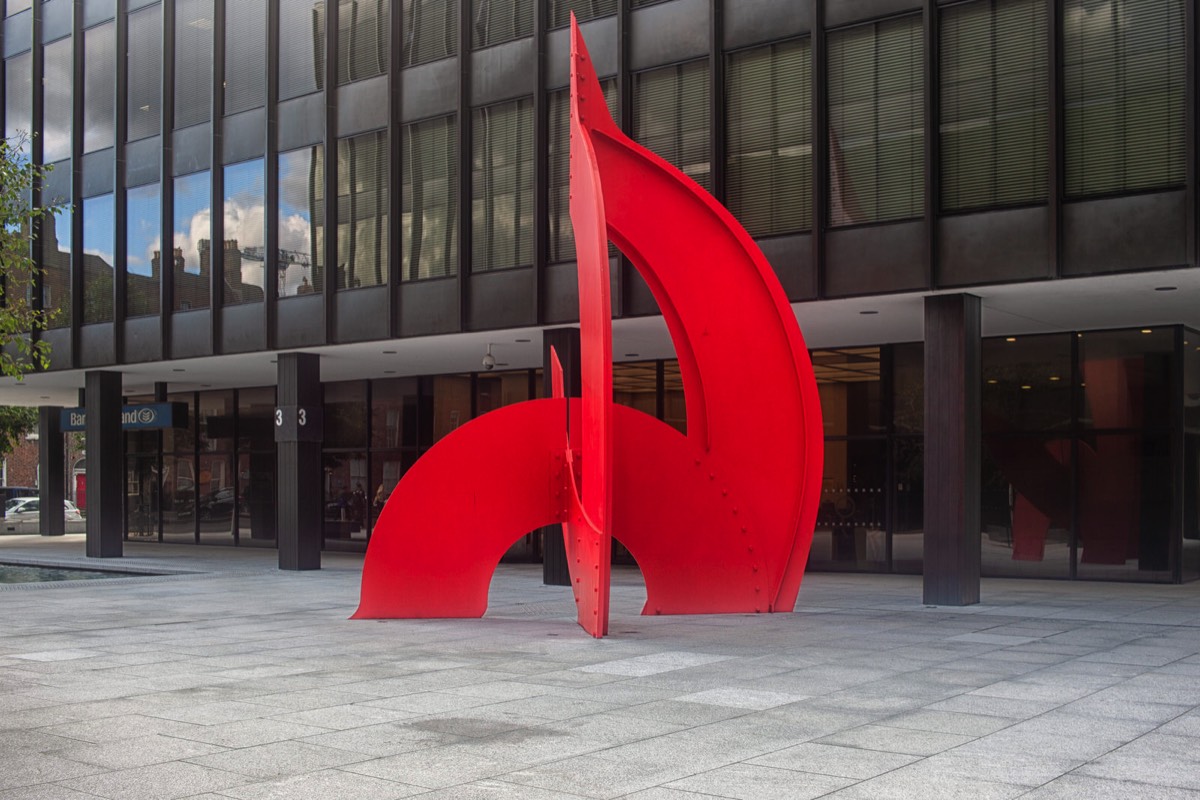 IN IRELAND THERE IS A LOVE AFFAIR WITH RED METAL SCULPTURES  - THIS ONE IS ON BAGGOT STREET 005