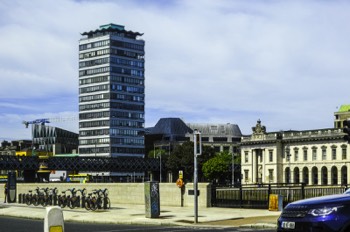  George's Quay is on the southern bank of the River Liffey. 