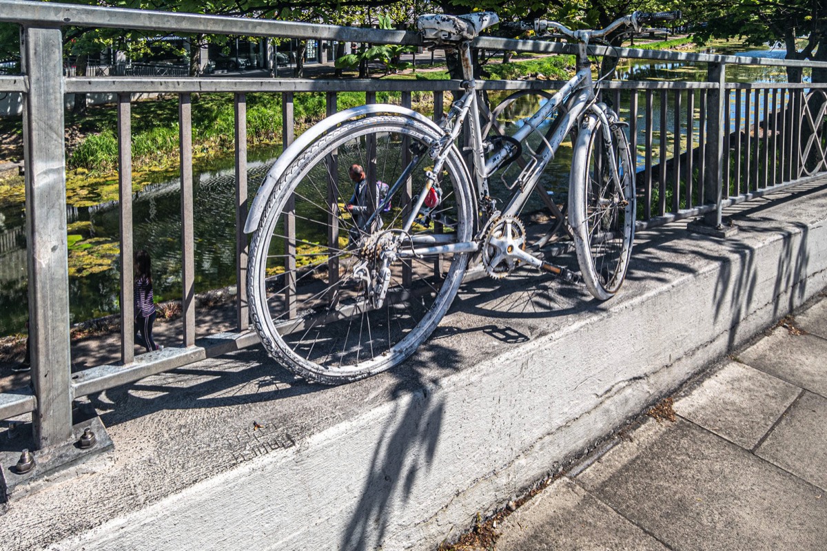 Two years after it was removed by Dublin City Council the Ghost Bike Memorial is back at Grove Road near Harolds Cross Bridge