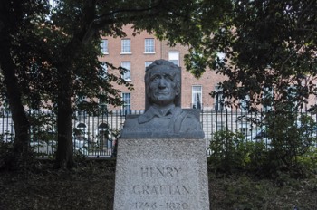  HENRY GRATTAN IN MERRION SQUARE PARK  - BY PETER GRANT 