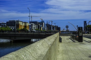  George's Quay is on the southern bank of the River Liffey.  