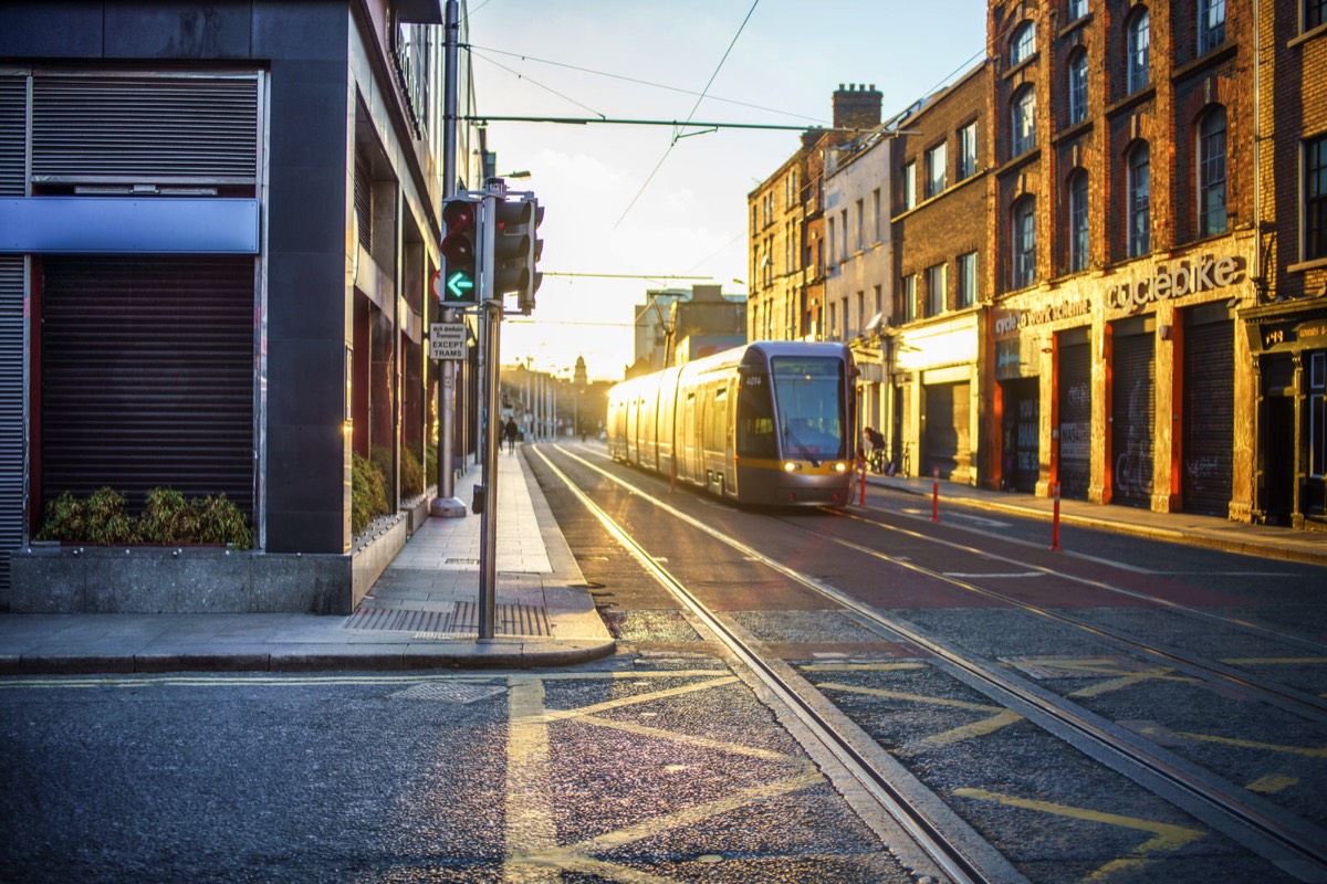 TRAM AT SUNSET AT MARY