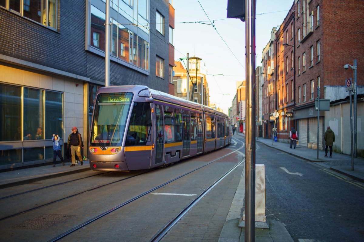 TRAM AT SUNSET AT MARY