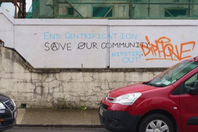  PROTEST GRAFFITI - HIPSTERS OUT 