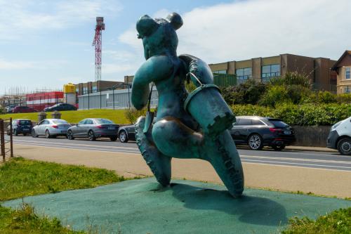 BEACH BEAR IN GREYSTONES - THIS BEAR HAS ATTITUDE  008