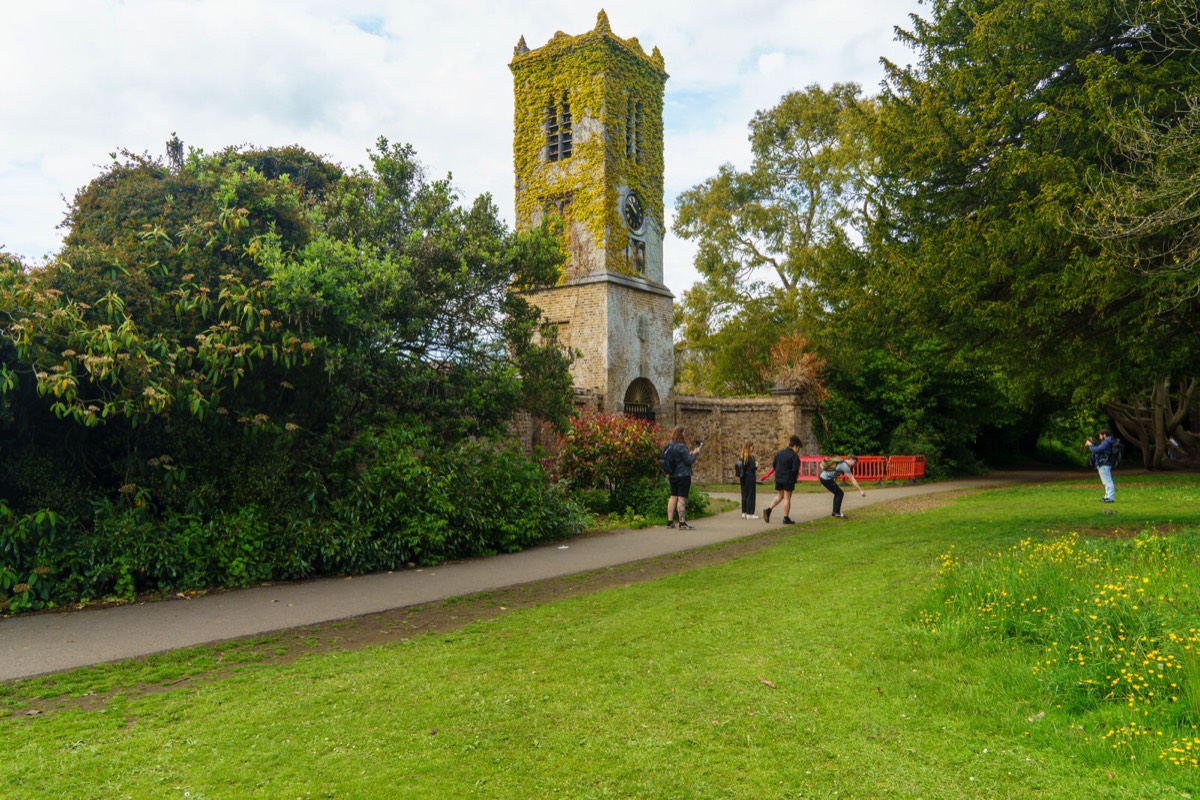 THE CLOCK TOWER IN THE WALLED GARDEN AT SAINT ANNE