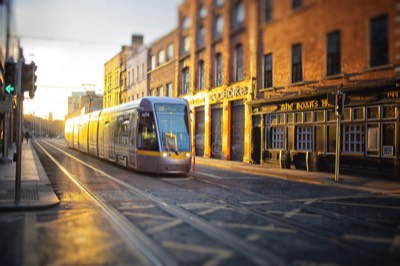  TRAM AT SUNSET 