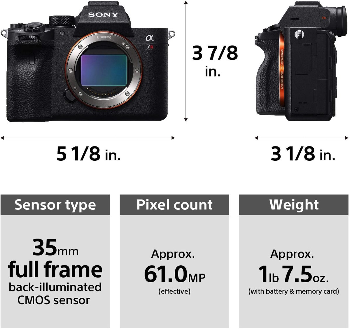 Sony α7R IV Full-frame Mirrorless Interchangeable Lens Camera (ILCE7RM4/B)