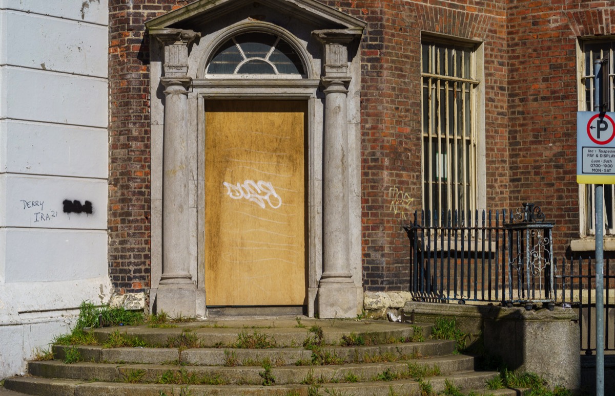 SIDE ENTRANCE ON GRANBY ROW - OLD IRISH SCHOOL BUILDING