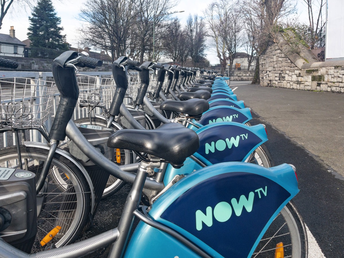 JUST EAT HAS BEEN REPLACED BY NOW TV AS MAIN SPONSOR  - DUBLINBIKES DOCKING STATION WESTERN WAY  004