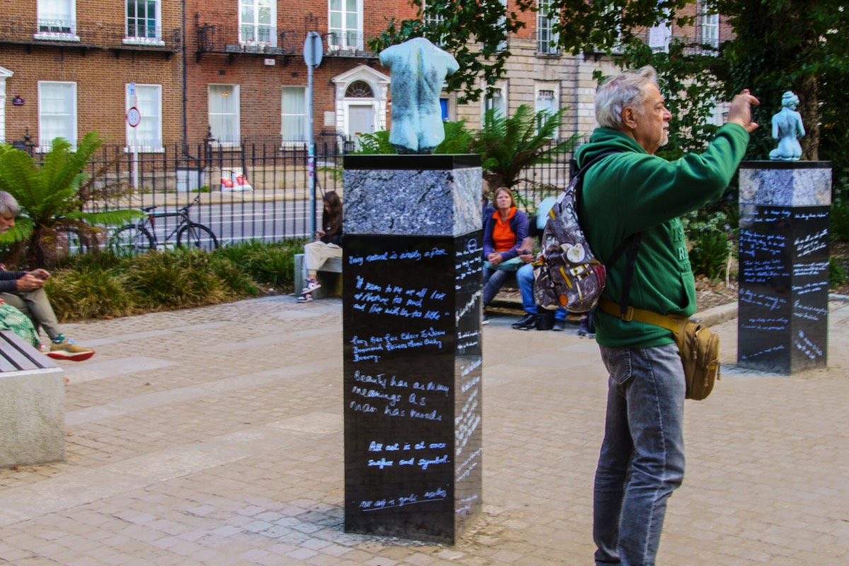 OSCAR WILDE ON A ROCK AND TWO MINOR SCULPTURES