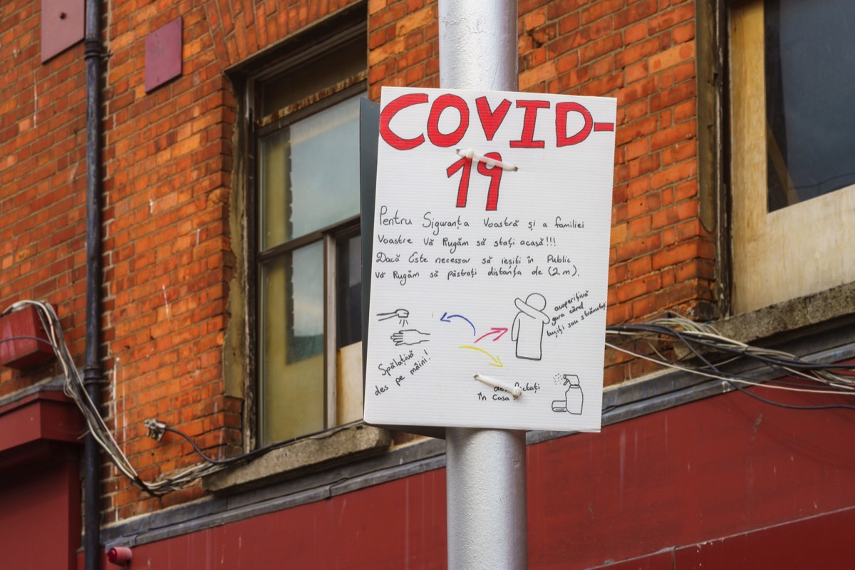 HANDMADE COVID-19 POSTER LOCATED IN MOORE STREET