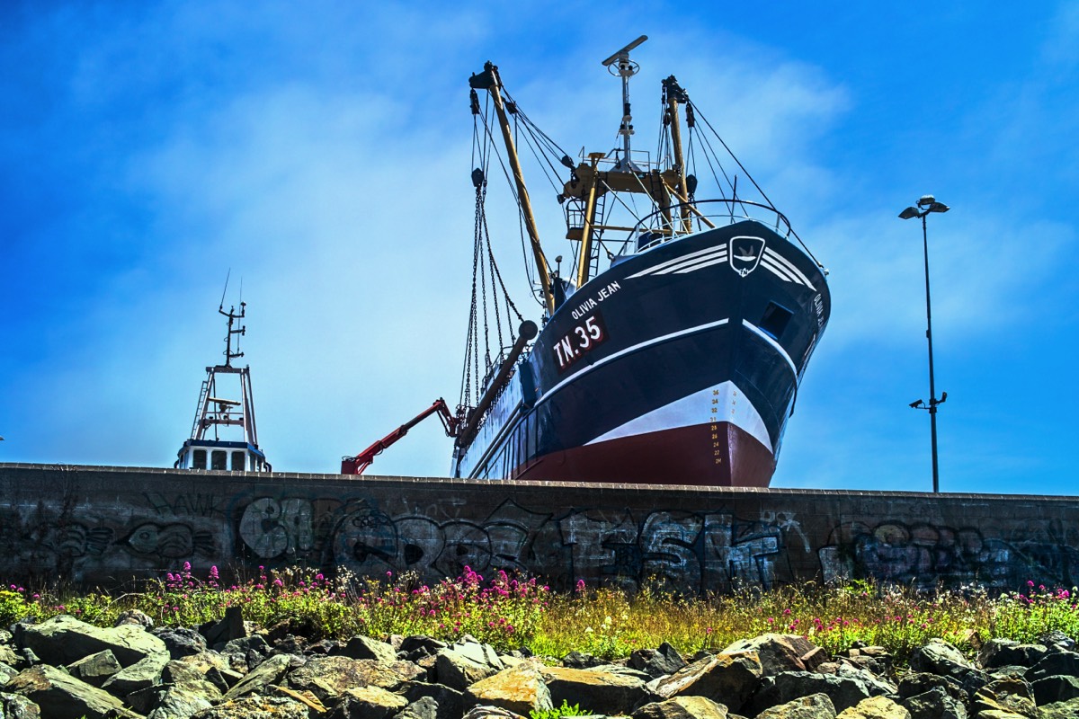 FISHING BOATS UNDERGOING MAINTENANCE  AT HOWTH BOAT YARD - 9 JANUARY 2009  002