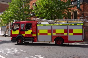 FIRE BRIGADE ON CALL OUT - BELFAST MAY 2015