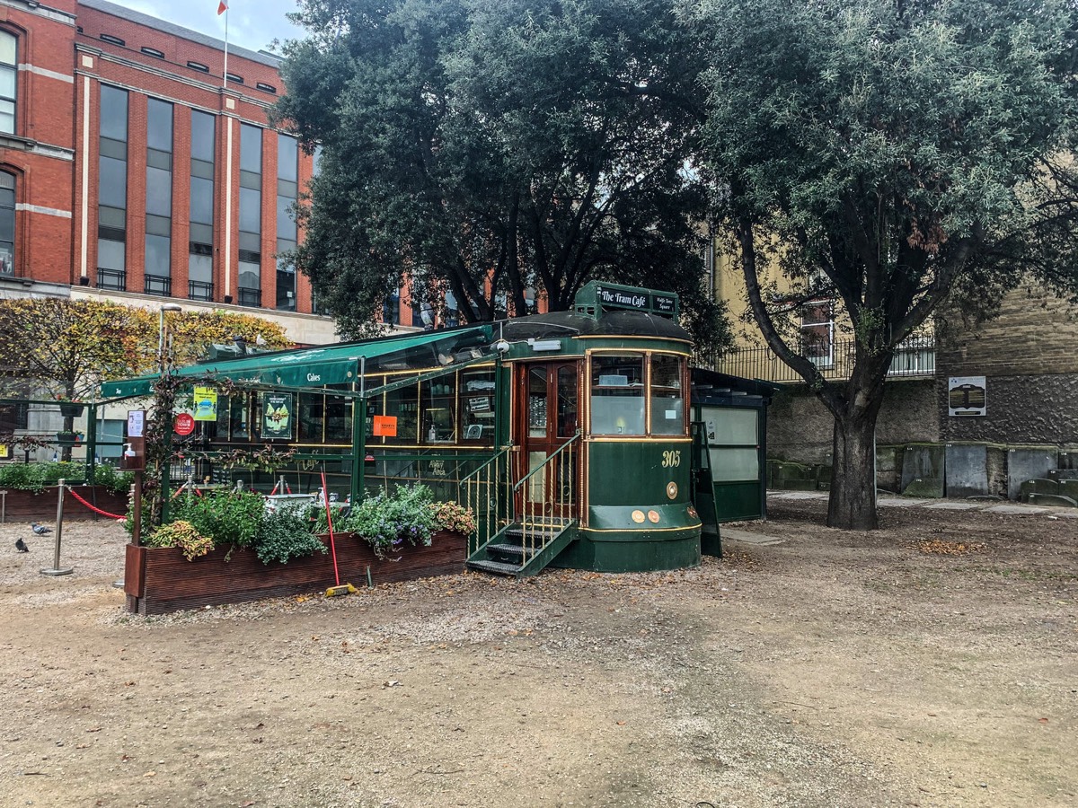 THE TRAM CAFE AT WOLFE TONE PARK - THE PIGEONS AND GULLS MUST BE HUNGRY   001
